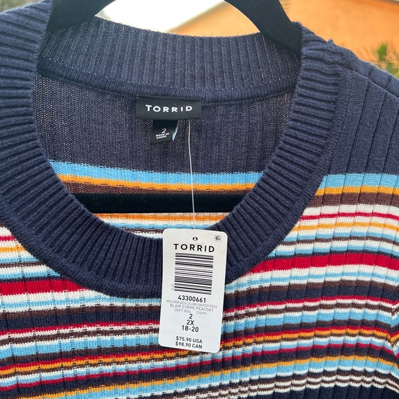 Torrid Multicolor Striped Ribbed Dress - Picture 3 of 5